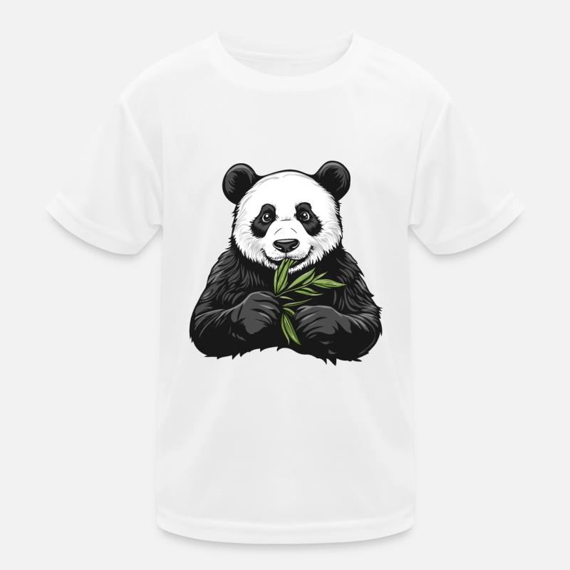 Pandabär mit Bambus Kinder Funktions-T-Shirt