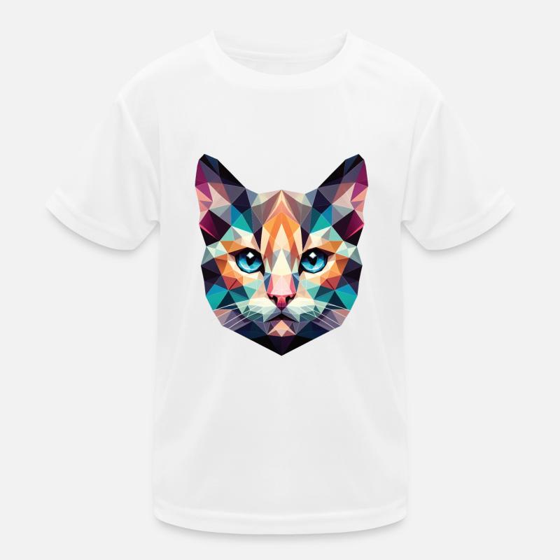 Polygon Katze, Digitale Kunst Kinder Funktions-T-Shirt