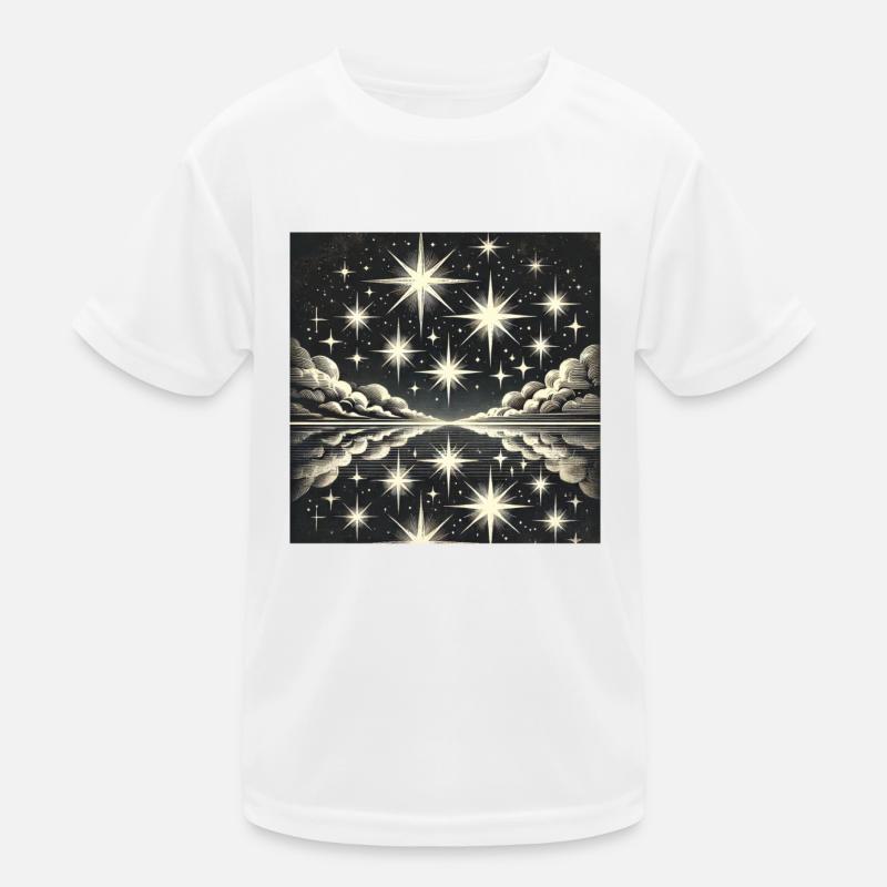 Funkelnder Nachthimmel Sternschnuppe Sterne Kinder Funktions-T-Shirt