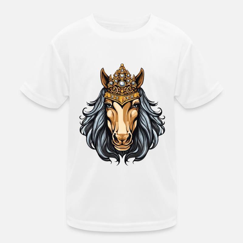Pferd Krone Kinder Funktions-T-Shirt