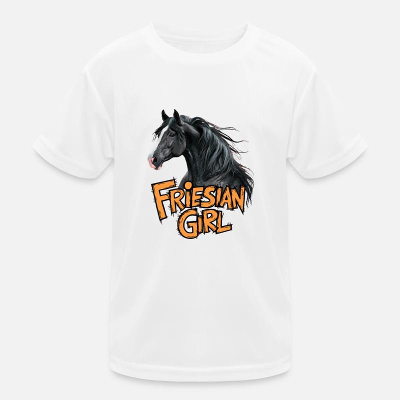 Fière cavalière frisonne T-shirt sport Enfant