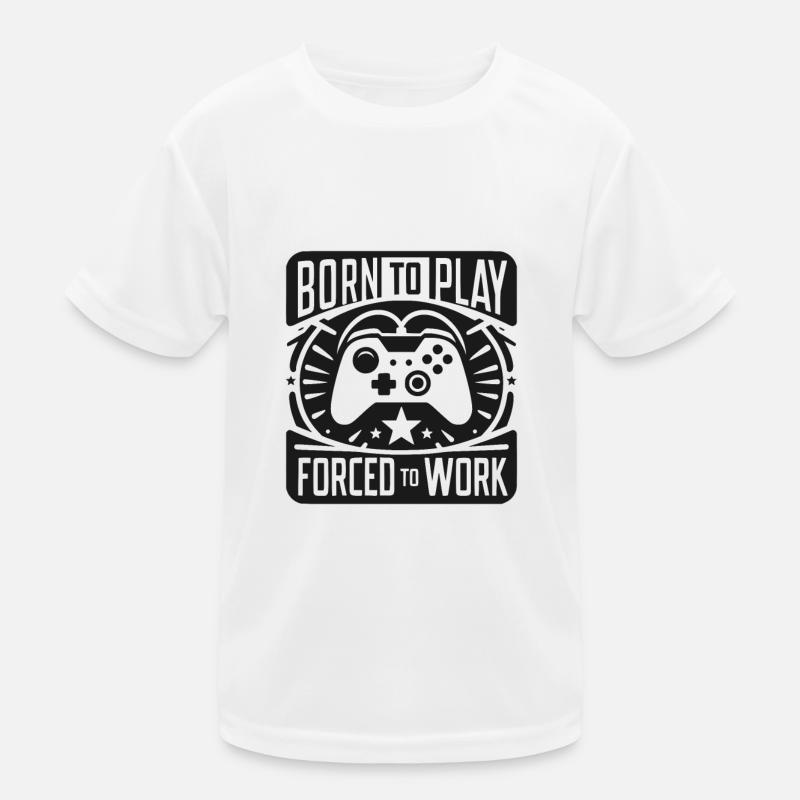 Born to Play Forced to Work Kids Functional T-Shirt