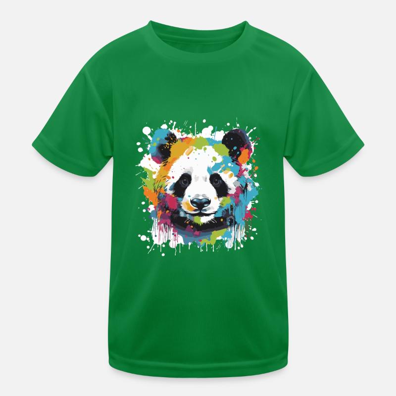 Panda Head Portrait Pop Art Kids Functional T-Shirt