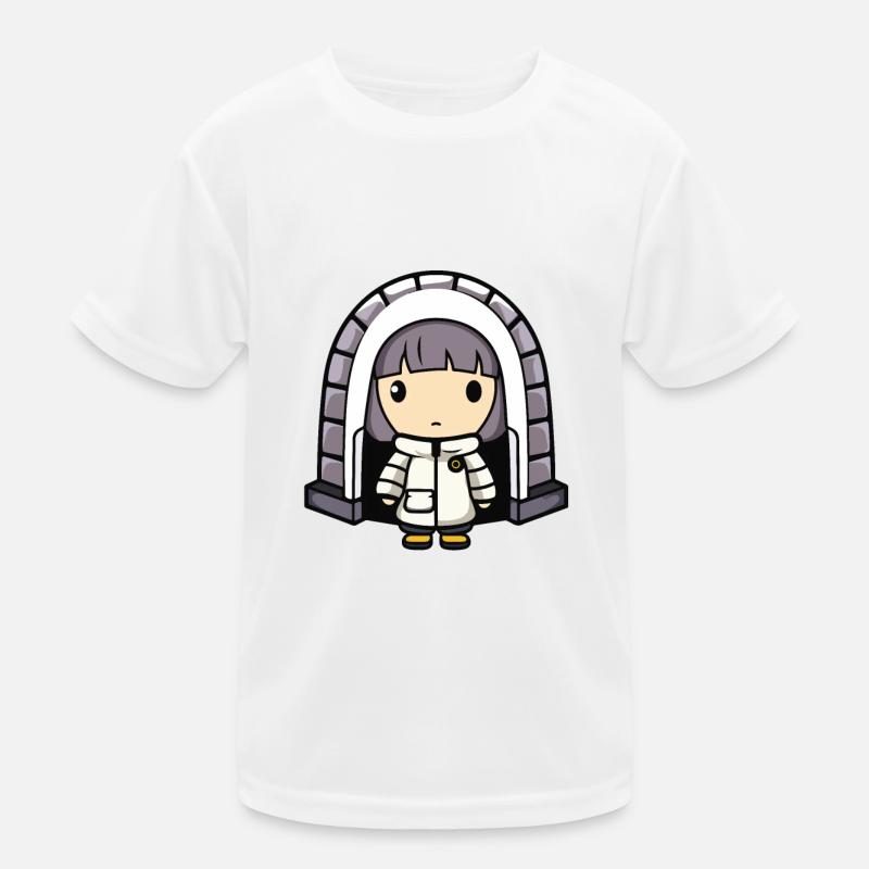 Winter Eskimo Iglu Comic Kinder Funktions-T-Shirt