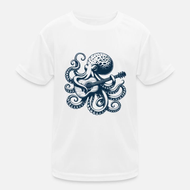Octopus plays guitar Kids Functional T-Shirt