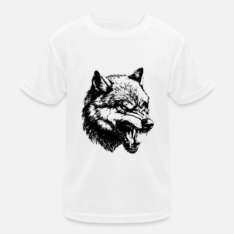 Wolf Kopf Kinder Funktions-T-Shirt