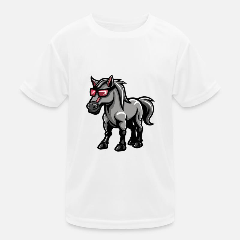 Pferd Comic Cool Kinder Funktions-T-Shirt