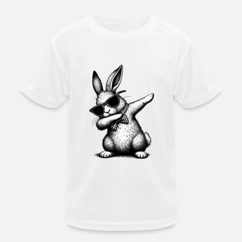Floss Dance Bunny - Kinder Funktions-T-Shirt - Weiß