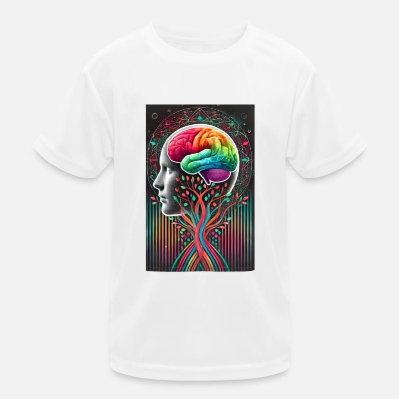Surreal Brain Tree Design – Creative Fusion Kids Functional T-Shirt
