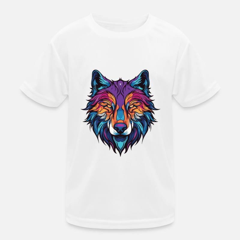 Wolf Portrait Kids Functional T-Shirt