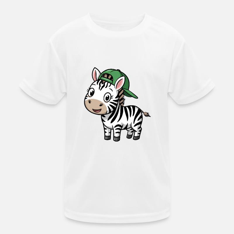 Süßes Zebra mit Mütze Kinder Funktions-T-Shirt