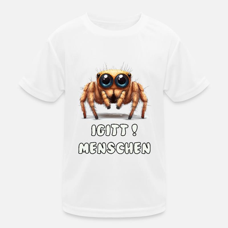 Lustige Spinne mit Spruch Kinder Funktions-T-Shirt