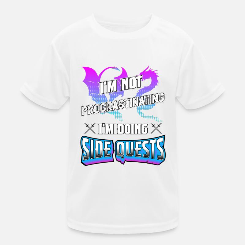Geschenkidee Gamer Zocker MMORPG Side Quest Kinder Funktions-T-Shirt