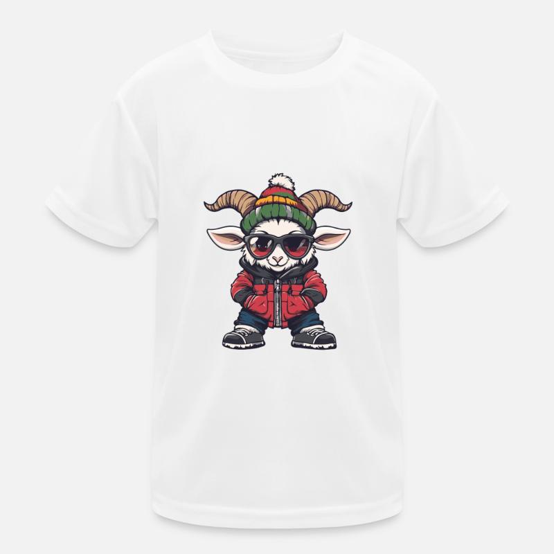 Bergziege Ziege Cool Comic Kinder Funktions-T-Shirt