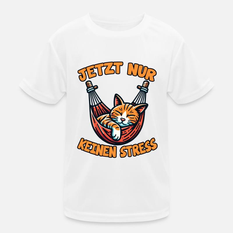 Süße Katze immer mit der Ruhe - Kätzchen schläft Kinder Funktions-T-Shirt