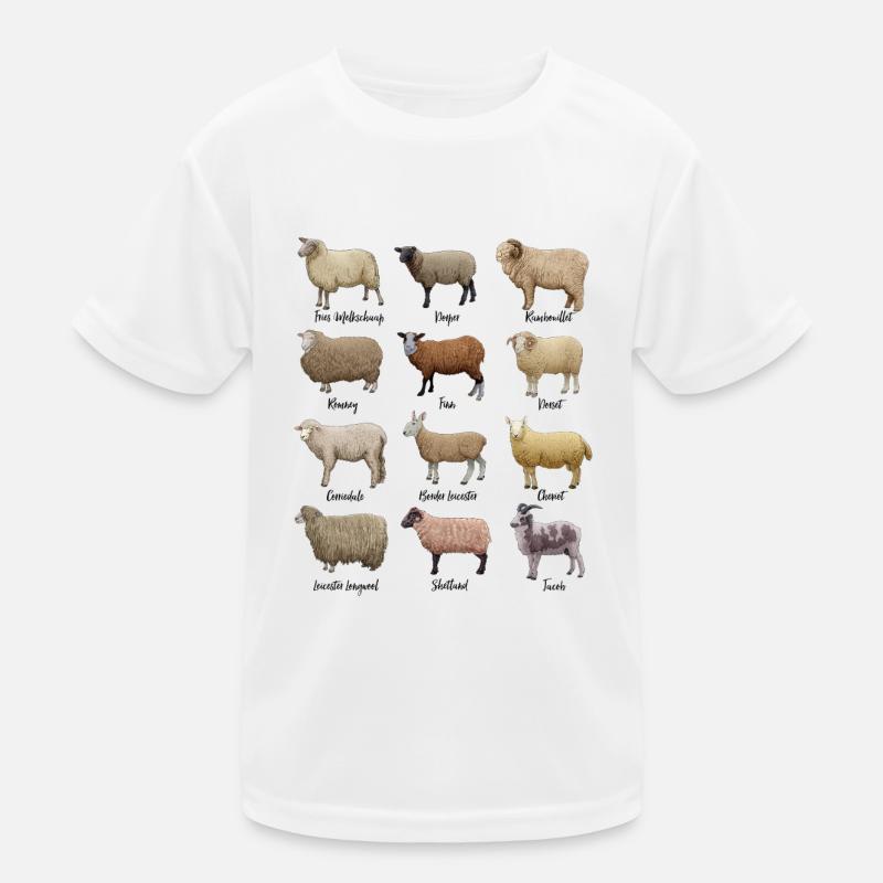 Sheep Drawings - Sheep Kids Functional T-Shirt