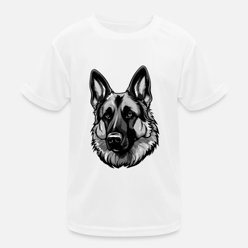 German Shepherd Dog Head Kids Functional T-Shirt