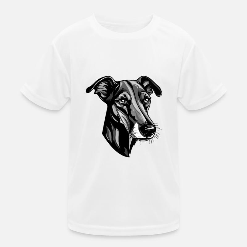 Greyhound Dog Head Kids Functional T-Shirt