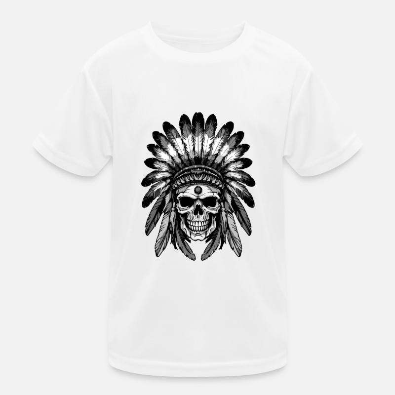 Apache Indianer Totenkopf Kinder Funktions-T-Shirt