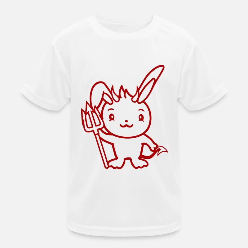 Bunny Devil Démon Mal Satan Enfer Trident Costume T-shirt sport Enfant