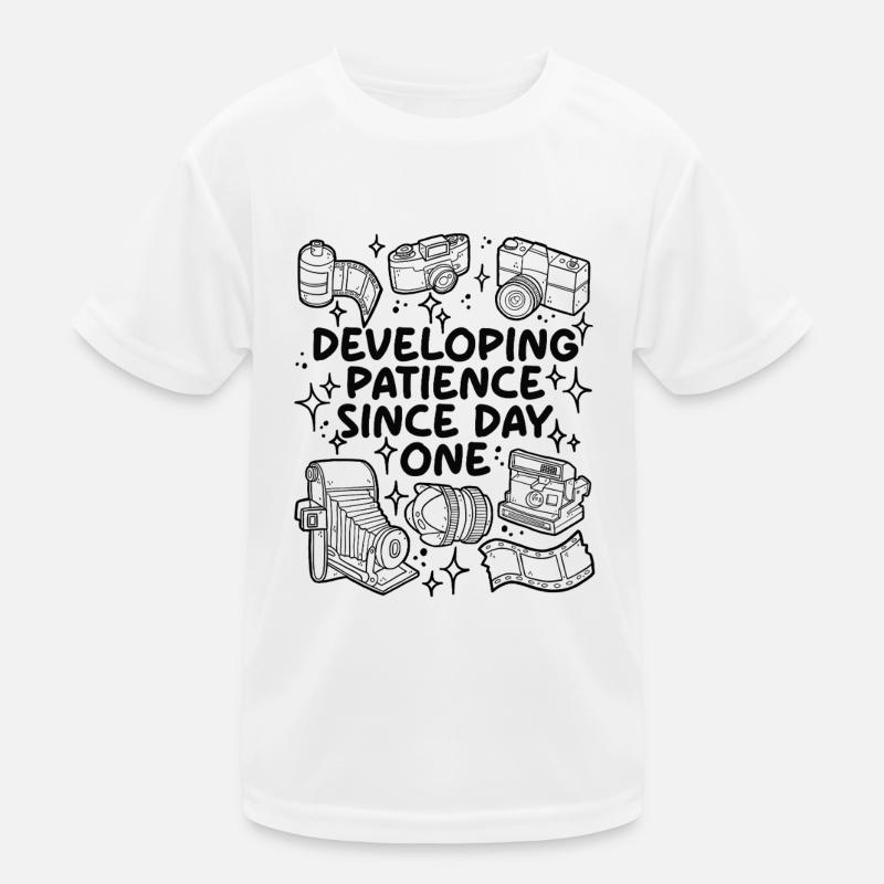 Developing patience for analogue photography Kids Functional T-Shirt