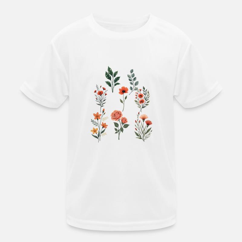 Assorted Floral Botanical Set Kids Functional T-Shirt