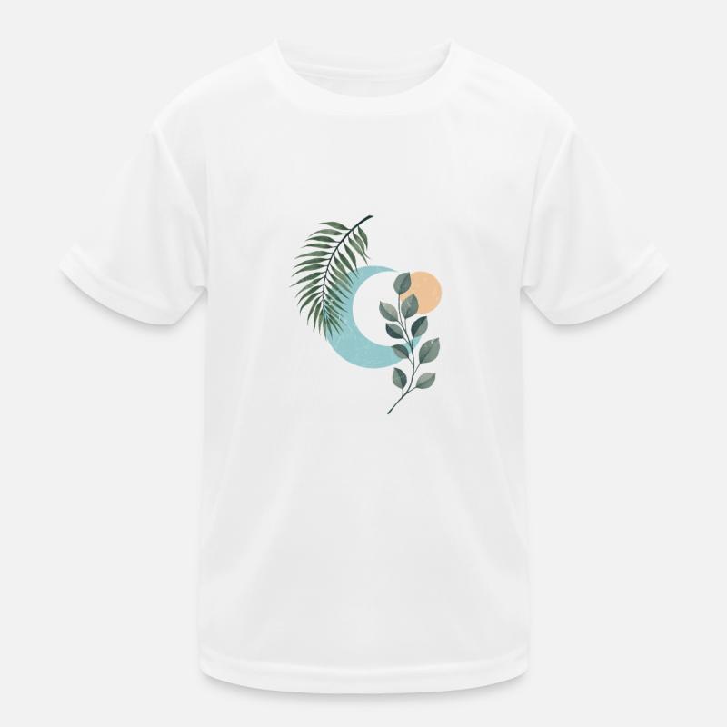 Botanical Moon Sun Serenity Kids Functional T-Shirt