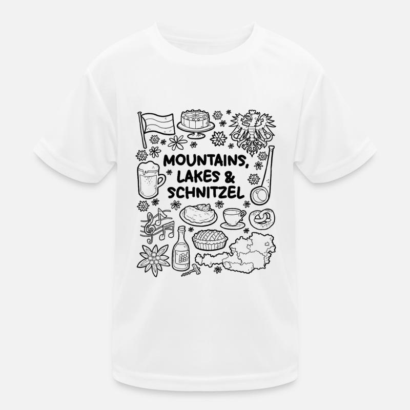 Mountains, Lakes & Schnitzel Kids Functional T-Shirt