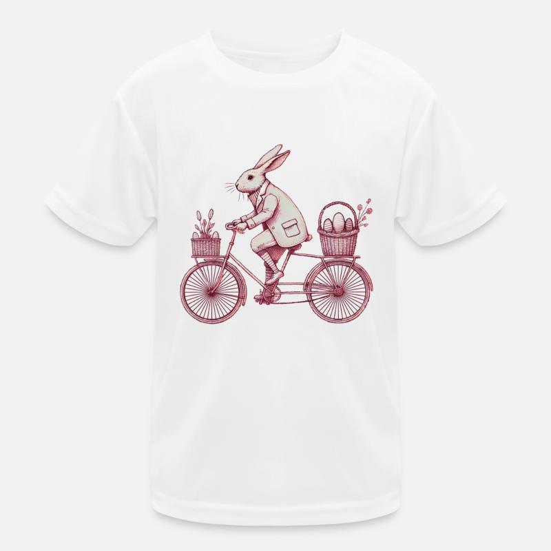 Easter Bunny Bicycle Retro Style Kids Functional T-Shirt