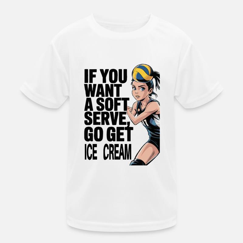 Soft-Serve? Dann ab zum Eis – Volleyball Kinder Funktions-T-Shirt