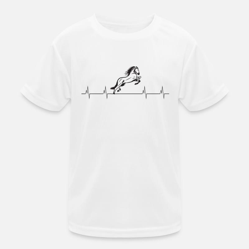 Pferd Herzfrequenz Ich liebe Geschenkidee Kinder Funktions-T-Shirt