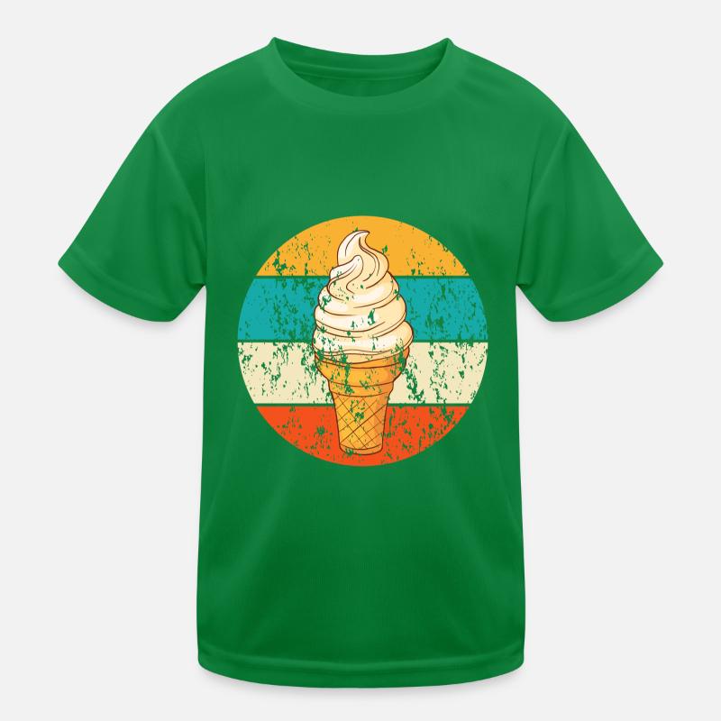Vintage Retro Eistüte Softeis Kinder Funktions-T-Shirt
