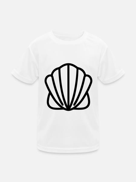 Muschel - Kinder Funktions-T-Shirt - Weiß - Vorne