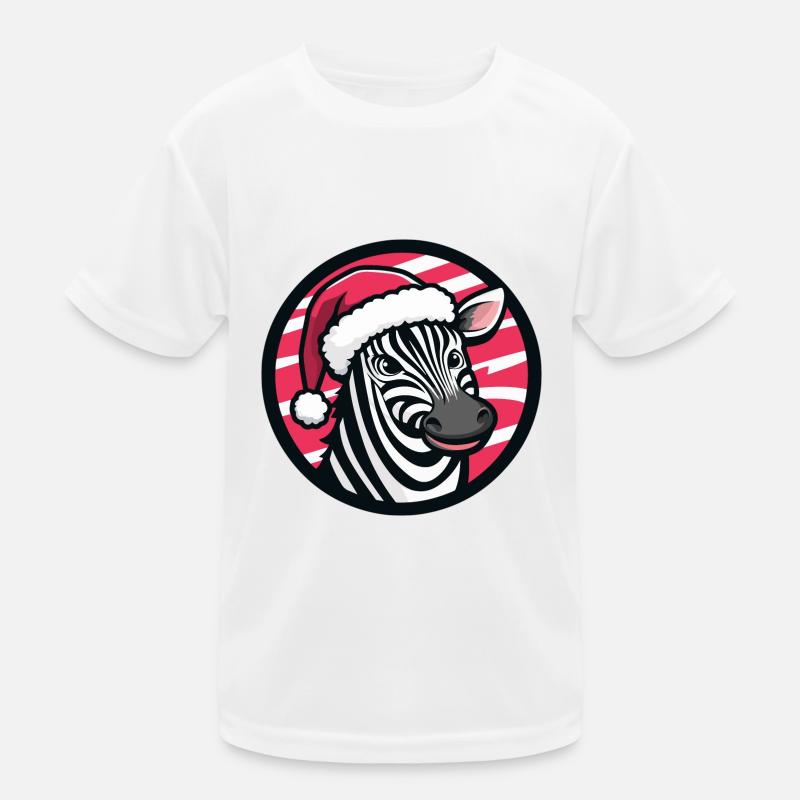 Zebra Weihnachten Tier Kinder Funktions-T-Shirt