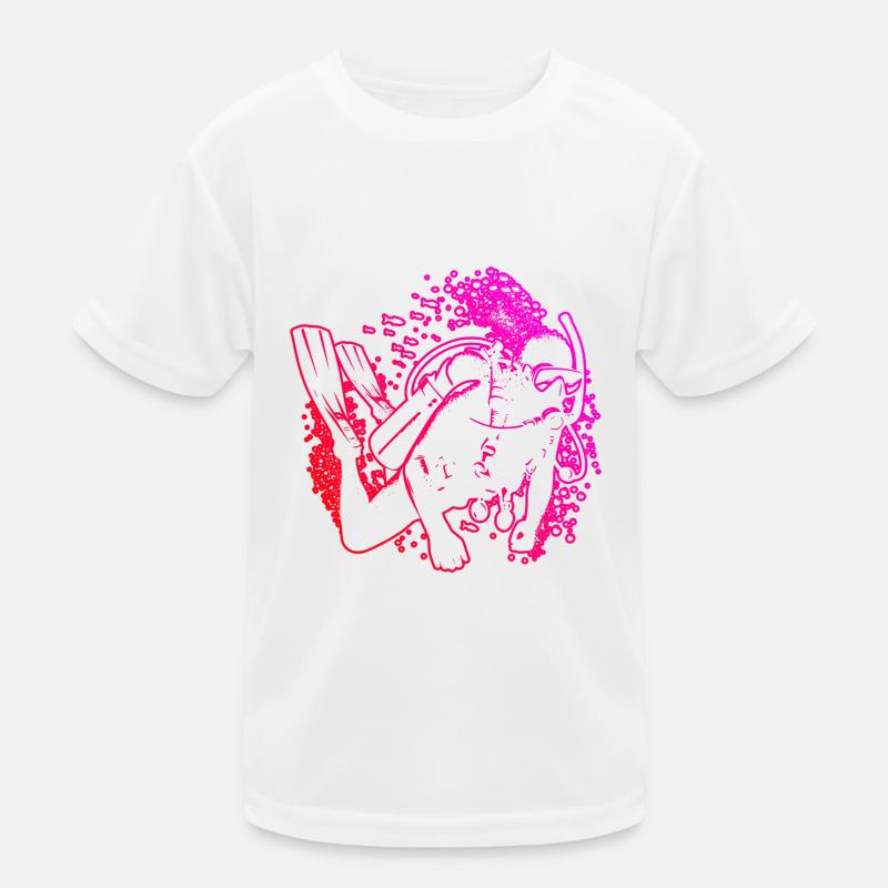 Free Dive Scuba Diver Diver Diving Kids Functional T-Shirt