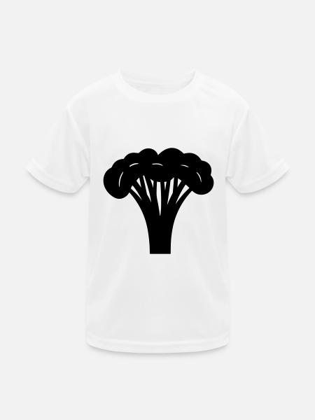 Brokkoli - Kinder Funktions-T-Shirt - Weiß - Vorne