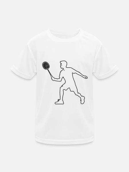 Squash Badminton Federball Damen Badmintonspieler - Kinder Funktions-T-Shirt - Weiß - Vorne