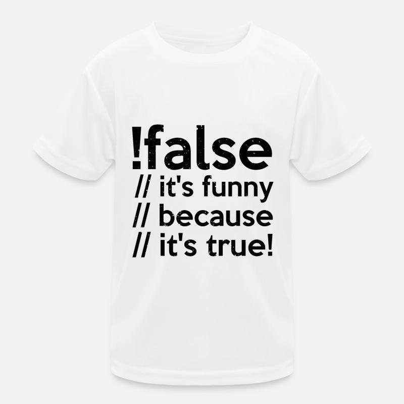 Programmeur faux vrai Code étudiant informaticien T-shirt sport Enfant