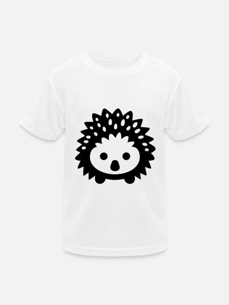 Igel - Kinder Funktions-T-Shirt - Weiß - Vorne