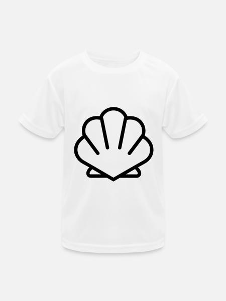 Muschel - Kinder Funktions-T-Shirt - Weiß - Vorne