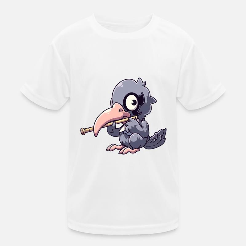 Schuhschnabel spielt Flöte Kinder Funktions-T-Shirt