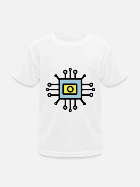Chip Digital Computer Sensor - Kids Functional T-Shirt - white - Front