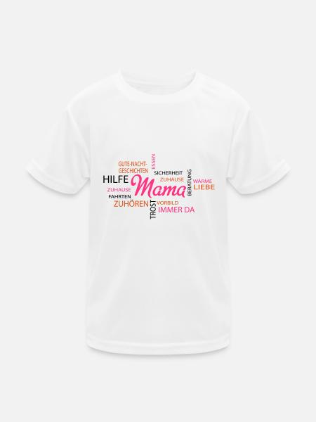 Mama - Kinder Funktions-T-Shirt - Weiß