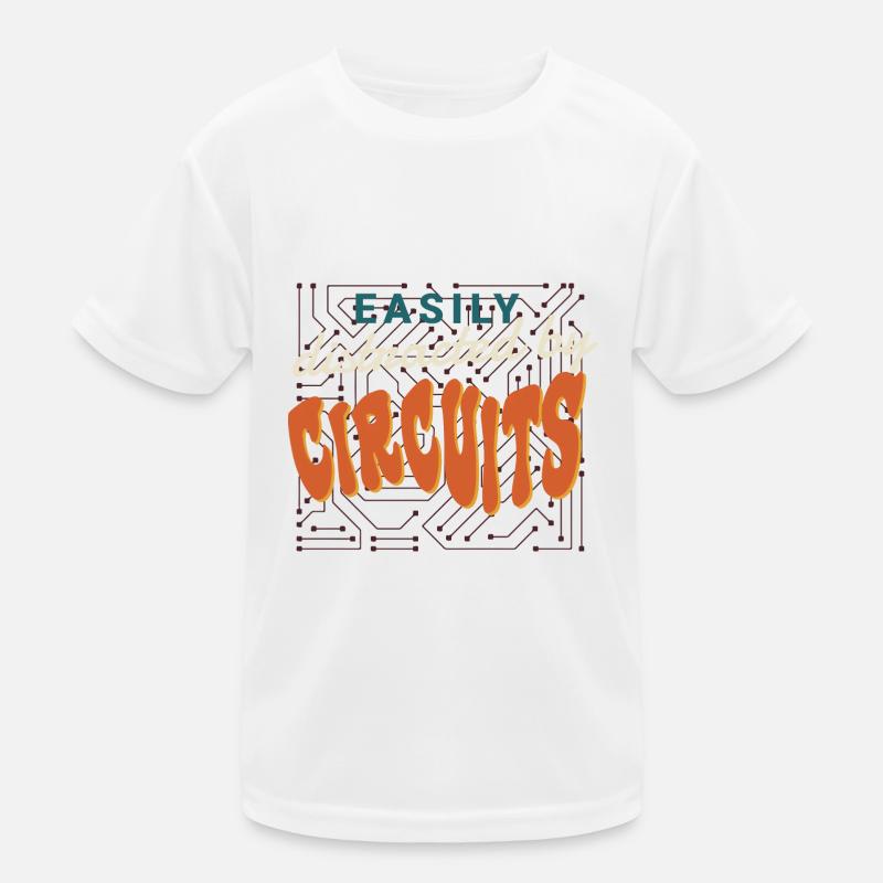 Distracted by Circuits Voltage Electro Worker Kids Functional T-Shirt