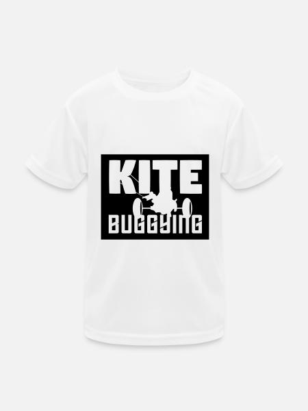 Kite buggying - Kids Functional T-Shirt - white - Front