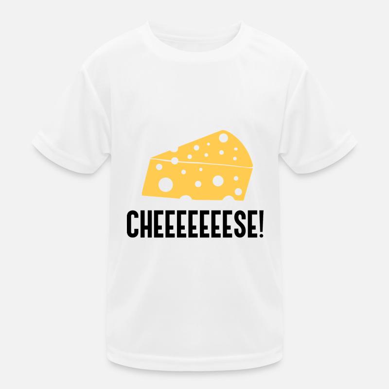 Cheeeese Ironisches Zitat Bio-Lebensmittel, Kinder Funktions-T-Shirt