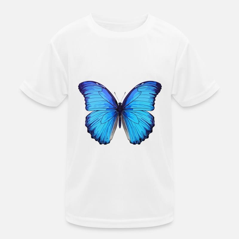 Blauer Morpho-Schmetterling Kinder Funktions-T-Shirt