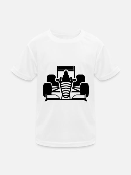 F1-Rennwagen - Kinder Funktions-T-Shirt - Weiß - Vorne