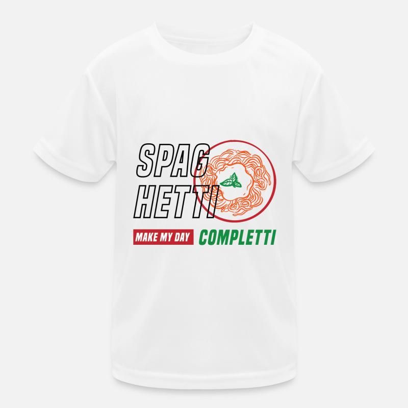 Spaghetti Make Me Completti Italian Food Pasta Kids Functional T-Shirt