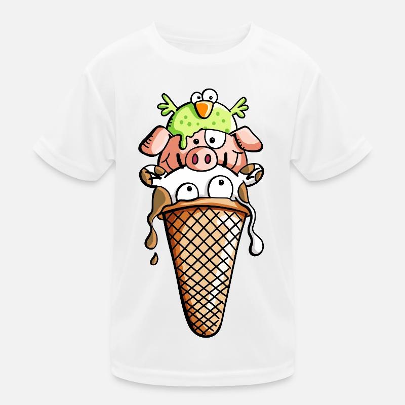 Bauernhoftier Eiscreme - Tiere - Eis - Kinder -Fun Kinder Funktions-T-Shirt